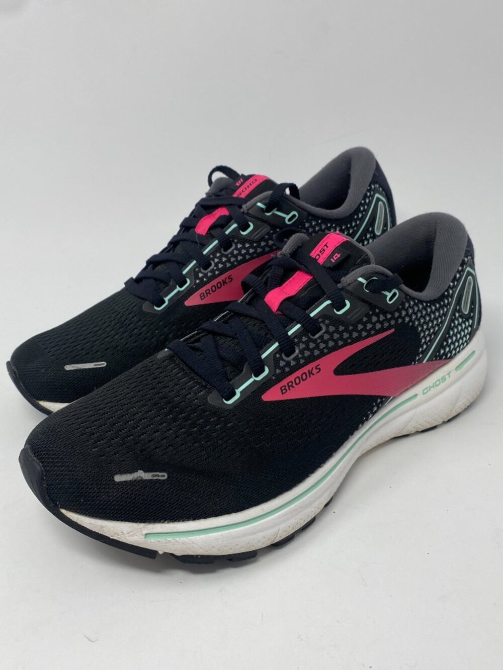 Brooks Ghost 14 Women's 9.5 Wide D Running Shoes Black Pink Pet Home 1203561D013
